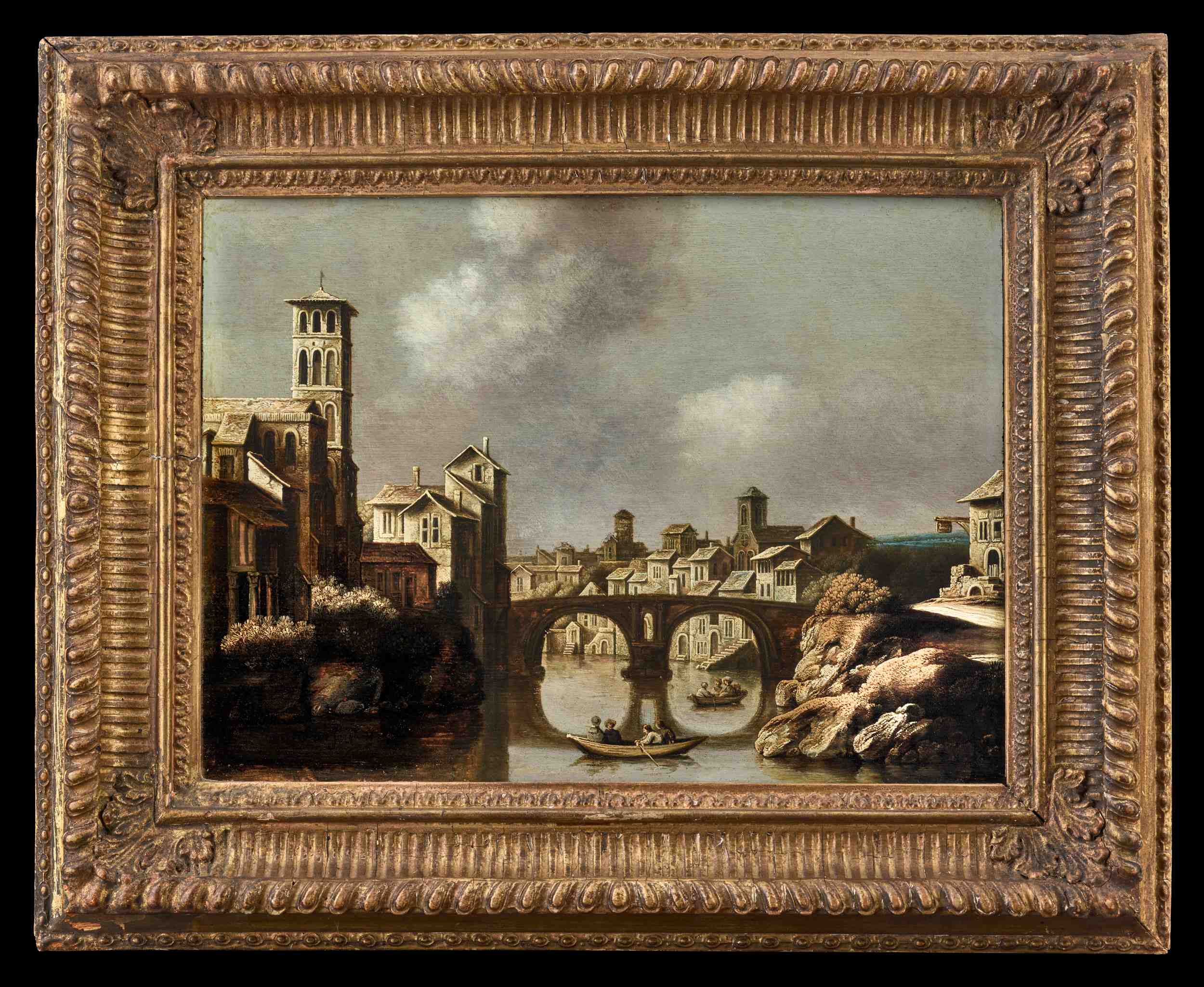 JONGH, View of Tiber, Rome- Frame.jpg
